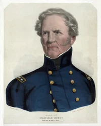ウィンフィールドスコット、米陸軍少将、パブ。 1847（手彩色リト）